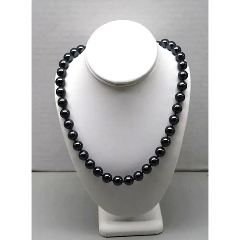 Monet Graduated Black Faceted Beaded Necklace‎
